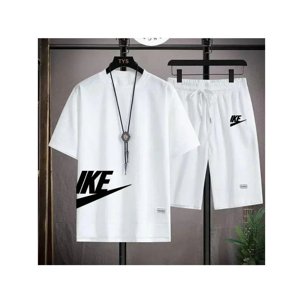 Fashionable, casual and trendy men's sportswear set, short-sleeved T-shirt and outdoor summer sports shorts set, new size M-3XL