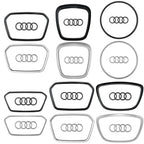 Audi Automobile Steering Wheel Logo Bright Frame Strip Electroplated Sticker Emblem For A3 A4 B8 8P B9 8V A5 A6 C7 A7 Q3 Q5 Q7