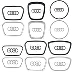 Audi Automobile Steering Wheel Logo Bright Frame Strip Electroplated Sticker Emblem For A3 A4 B8 8P B9 8V A5 A6 C7 A7 Q3 Q5 Q7