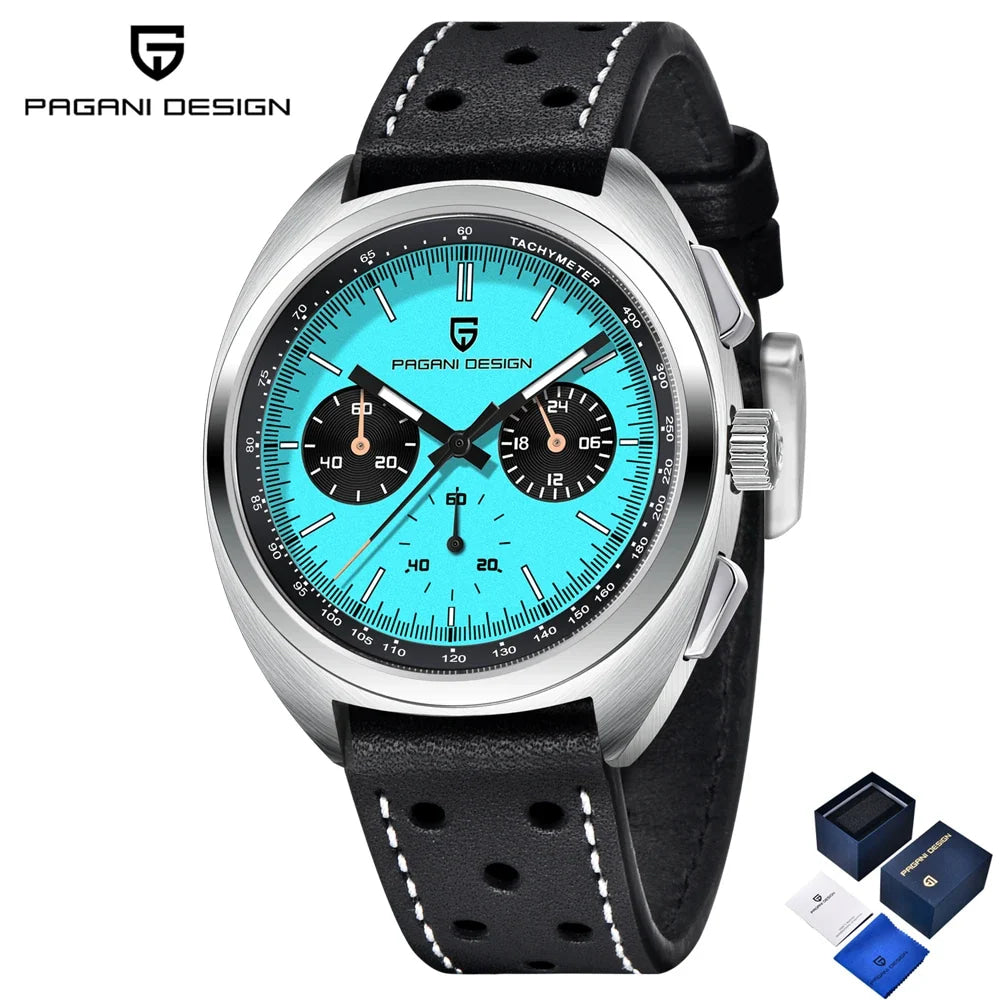 PAGANI DESIGN Panda Mens Watches Quartz Luxury Watch For Men Chronograph VK63 Wristwatches AR Sapphire Waterproof Luminous Clock
