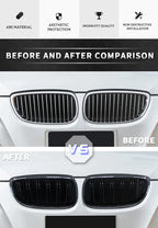 2Pcs Car Style Black Front Kidney Double Slat Grill Grille for-BMW E92 E93 3-Series 328I 335I Coupe LCI 2010-2013