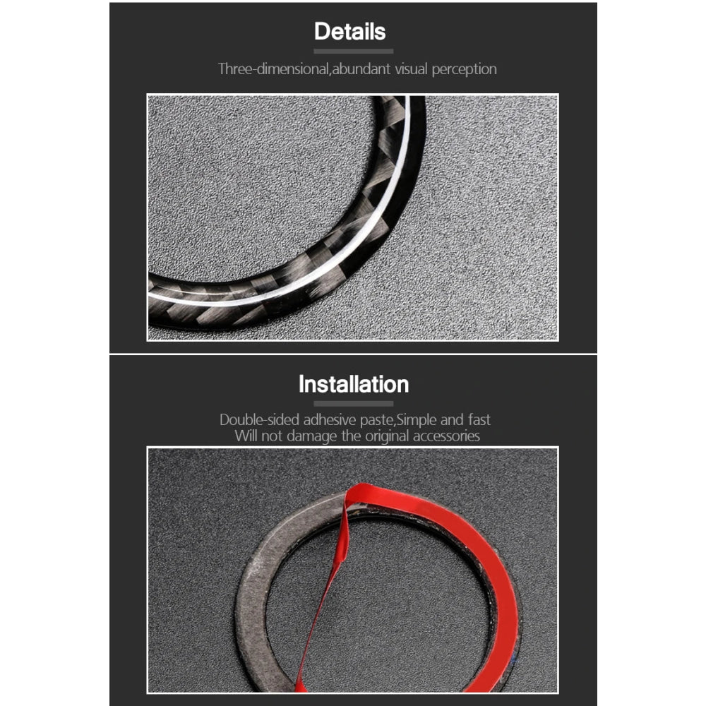 BETTERHUMZ Carbon Fiber For Mercedes Benz W204 W205 W212 C E Class Car Engine Start Stop Button Trim Ring Sticker Accessories
