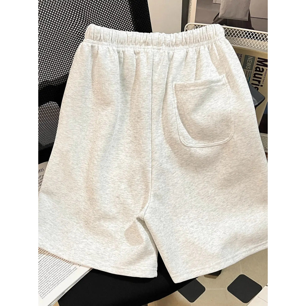 BMW Y2k Print Shorts Men Summer Casual Streetwear Gym Fitness Sports Five-point Pants Elastic Waist Loose Comfort Daily Bottoms