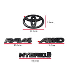 8 piezas de cubiertas ABS para RAV4, compatibles con Toyota RAV4 XLE AWD 2019-2023, en negro mate mixto, con emblema superpuesto