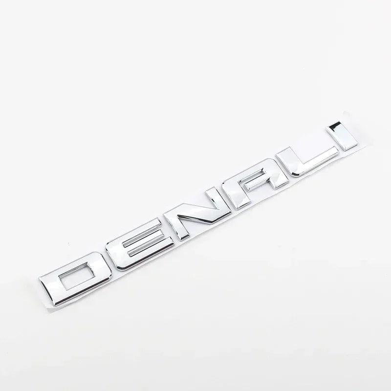 3D ABS DENALI Logo Rear Boot Trunk Side Fender Emblem Badge Sticker Decals Car Styling Accessories For Chevrolet SIERRA Ford GMC