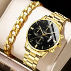 Reloj de pulsera de cuarzo con calendario de lujo de acero inoxidable a la moda para hombre, relojes de negocios para hombre, reloj Montre Homme