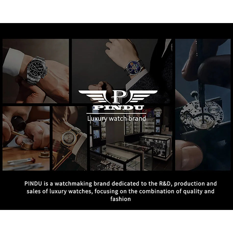 PINDU Watch New TOP Men Mechanical Watch Godfather Fashionable Classic Series 45.5MM Wristwatches Men M2791B