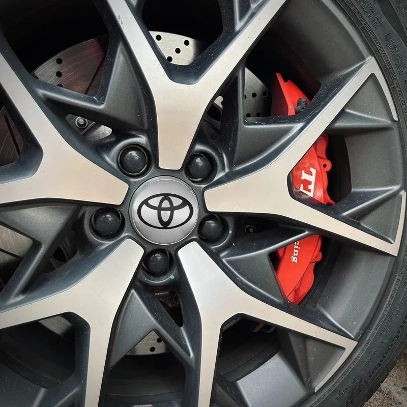 4pcs 56mm Car Styling Wheel Center Hub Caps Stickers Badge Emblem Decoration Decal For Toyota Corolla Auris Yaris CHR Rav4 Hilux