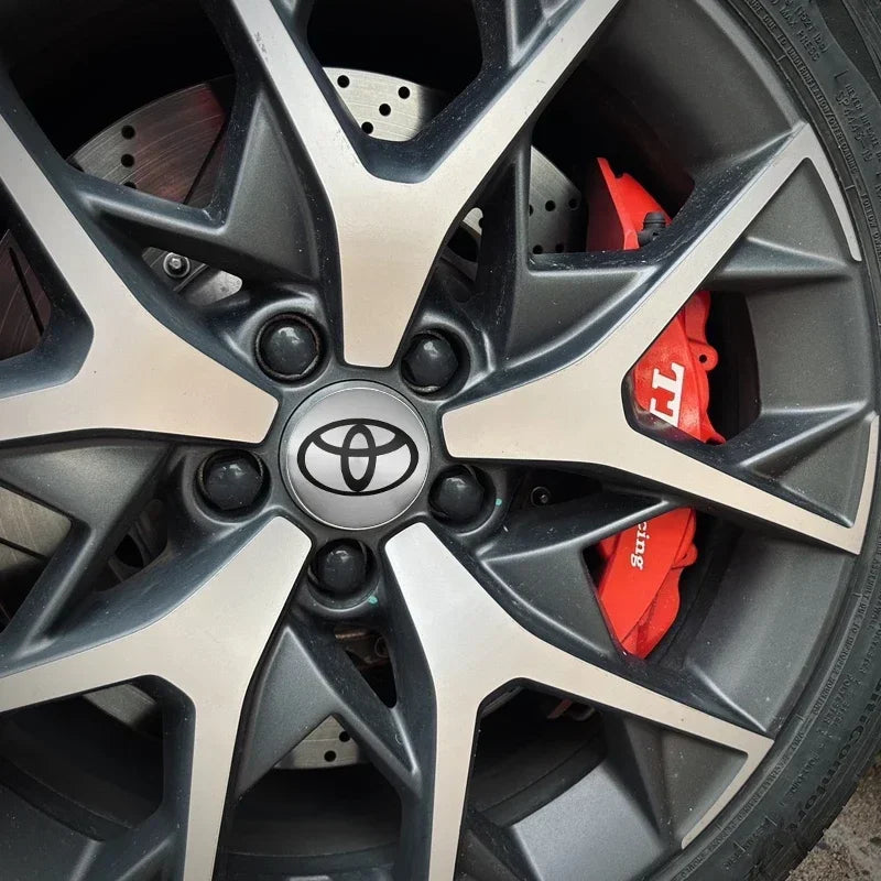 4pcs 56mm Car Styling Wheel Center Hub Caps Stickers Badge Emblem Decoration Decal For Toyota Corolla Auris Yaris CHR Rav4 Hilux