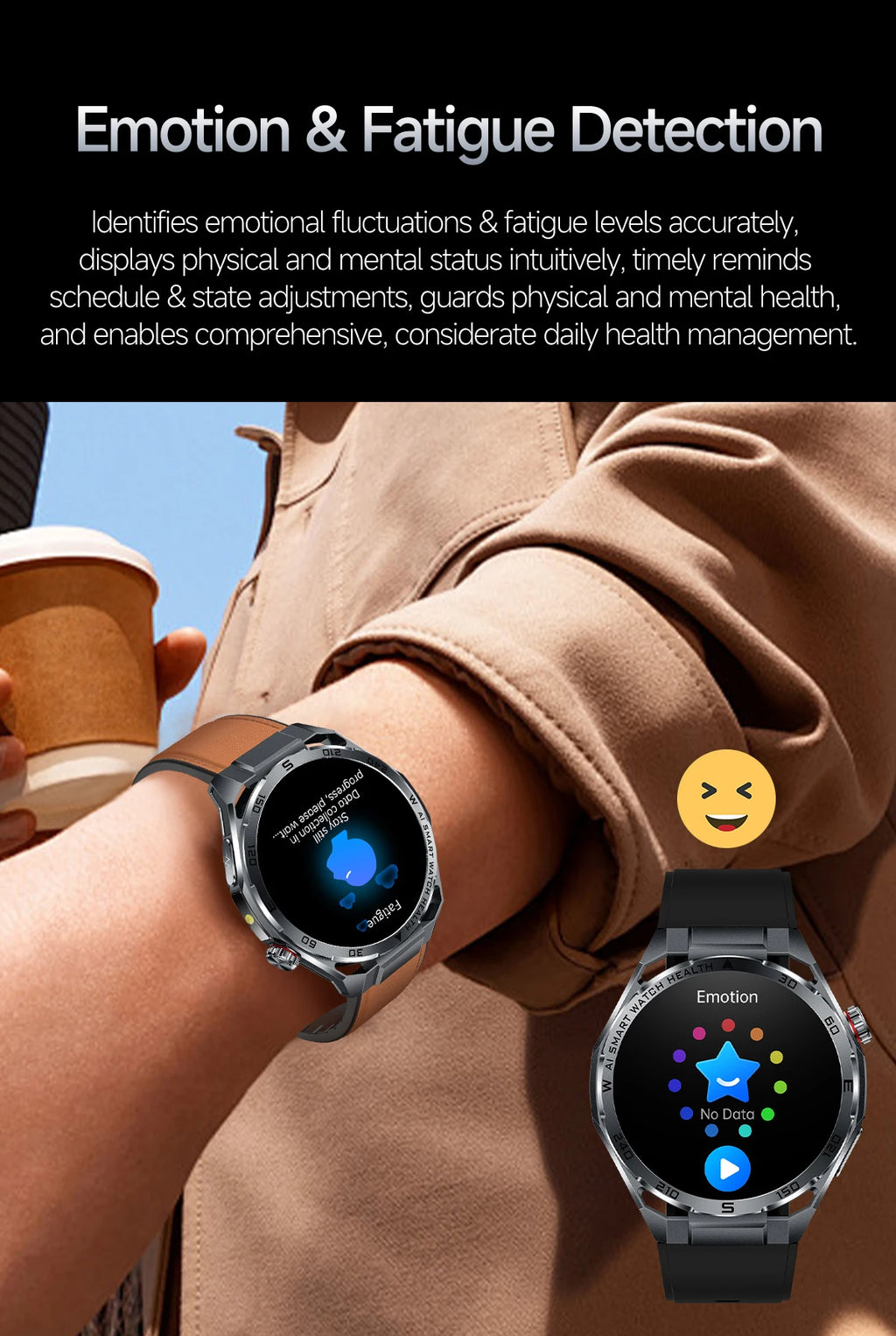 2026 New ECG AI Health Smartwatch for Men 1.53"AMOLED BP/Heart Rate Monitor BT Call IP68 Waterproof Smart Watch for Android IOS