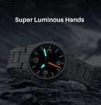 BERNY Full Titanium Watches for Men Super Luminous Sapphire Sports Field Quartz Men's Watch VH31 Wristwatch 5ATM Easy Read