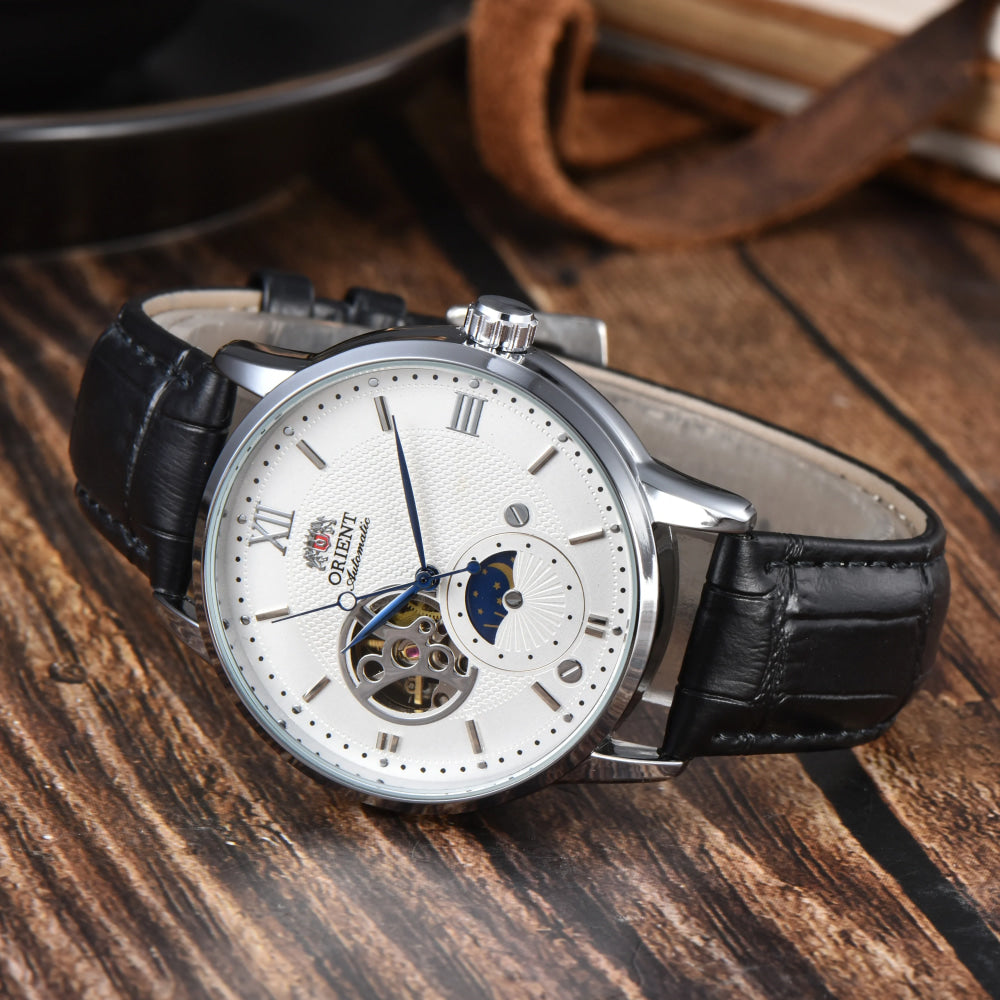 Mechanical Unisex Automatic World Time Full Function Leather Strap Water Resistant Shockproof Star Orient Series