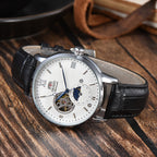 Mechanical Unisex Automatic World Time Full Function Leather Strap Water Resistant Shockproof Star Orient Series