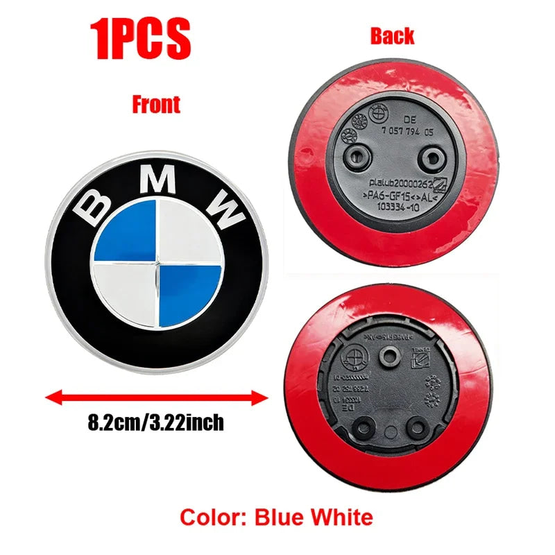 Car Sticker Easy Installation 82mm For BMW Hood Bonnet Logo Emblem Badge  Ultra Durable Anti-Rust Waterproof Front Accessory