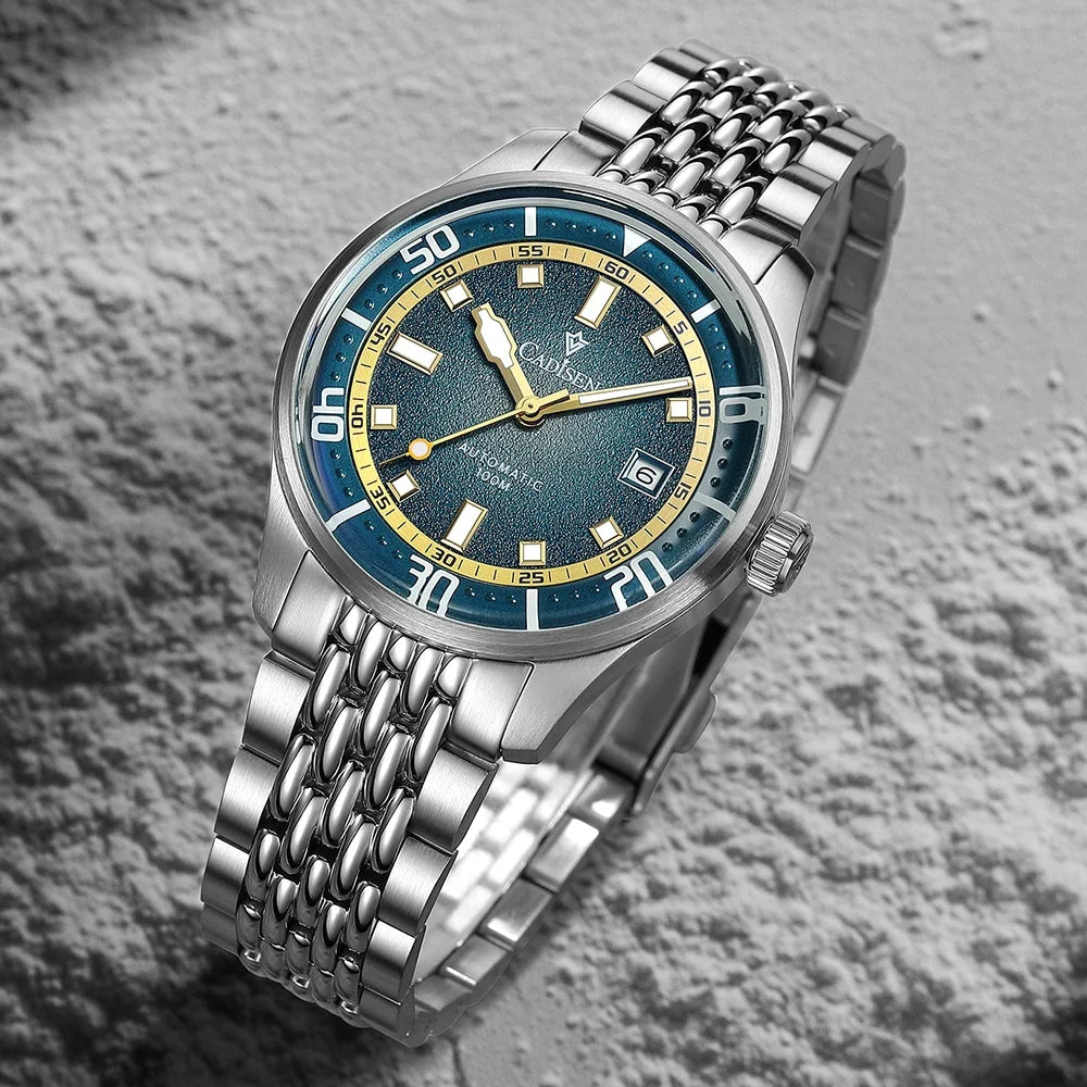 CADISEN Automatic Mechanical Watch Man Silver Business Casual Waterproof Watch Japan MIYOTA 8215 Movement Luminous Men's Watch