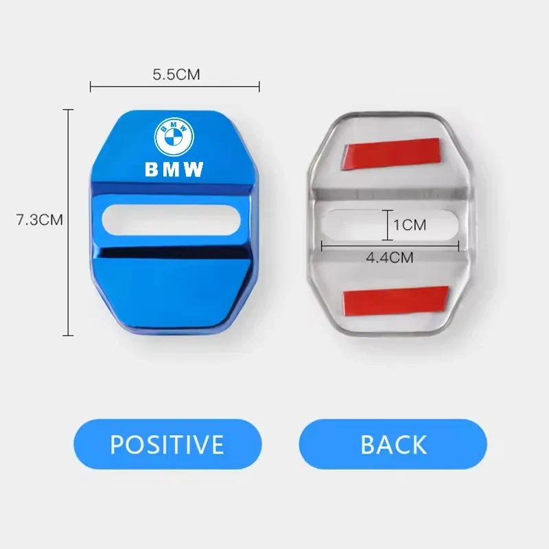 4Pcs Zinc Alloy  Car Door Lock Buckle Protection Cover Anti-Collision Shock Absorbing Cushion Stickers For BMW G80 G06 G07 G42 G