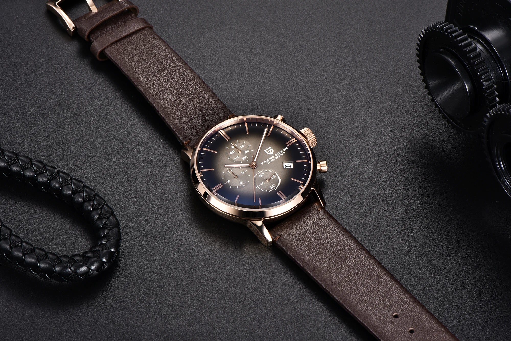 Pagani Design Fashion Luxury Men's Quartz Chronograph Watch Japan VK67 Movement Leather Strap Large Calendar PD-2720K reloj