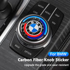 4.5CM 4.8CM Carbon Fibre Car Center Console Knob Stickers Decoration Accessories For BMW 1 2 3 4 5 6 Series GT Z4 X3 X4 X5 X6 X7