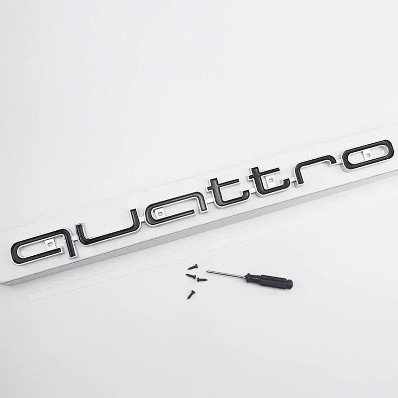 3D ABS Quattro Badge Car Front Grille Emblem Auto Head Hood Decoration Accessories for Audi S A3 A4 B8 8P 8V B6 A5 A6 C7 Q5 B9 R