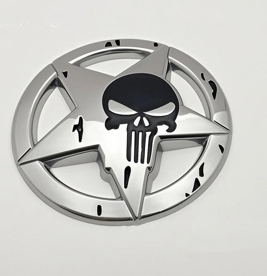 Metal 3D Skull Car Stickers Applicable to the Trunk, Car Doors, Bumpers, Rear Windshield and Fenders of Automobiles