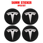 Hot 4pcs 56mm Car Wheel Center Hub Stickers Cap Emblem Cover Tesla Model 3 Model S Model X Y Juniper Roadster Wye Accessories