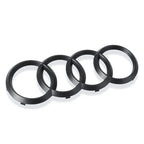 For Audi A3 A4 A5 A6 A7 Q2 Q3 Q5 Q8 TT ABS Black Hood Front Bonnet Grill Rear Trunk Emblem Logo Badge Sticker Decal  4 Ring Logo