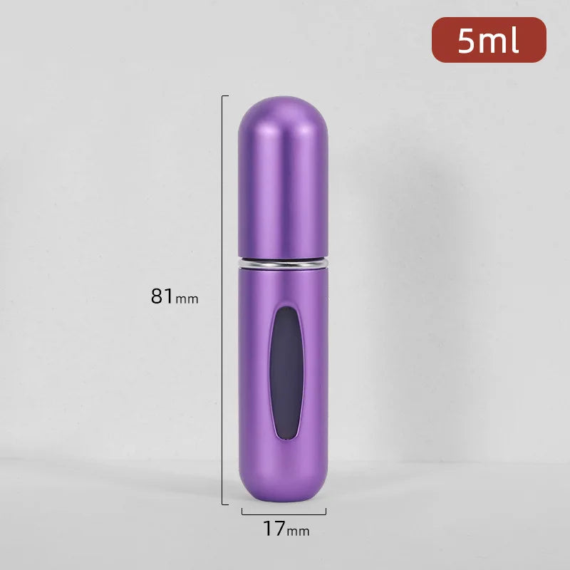 Mini atomizador de botella de Perfume recargable, pulverizador de aluminio, contenedor de líquidos portátil de viaje, herramienta dispensadora de cosméticos, 1 ud.