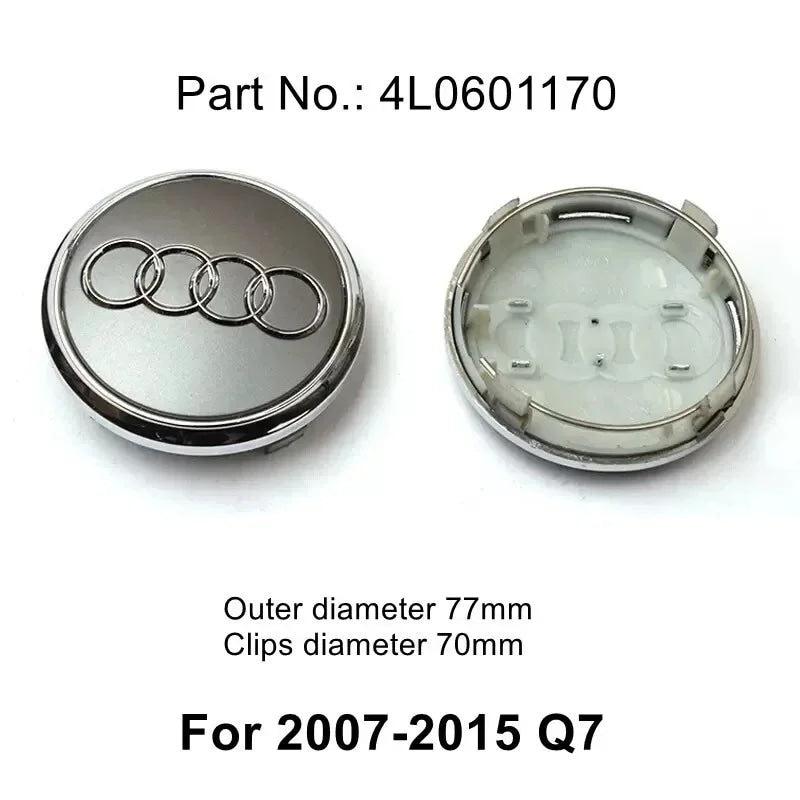 Audi 4pcs 60mm 61mm 68mm 69mm 123mm Car Styling Wheel Center Cap Hub Covers Badge for Audi A3 A4 A5 A6 A7 A8 S4 S6 Sticker