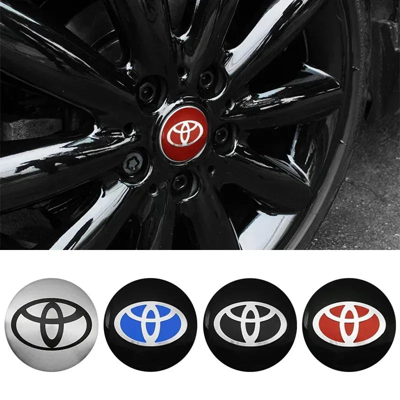 4pcs 56mm Car Styling Wheel Center Hub Caps Stickers Badge Emblem Decoration Decal For Toyota Corolla Auris Yaris CHR Rav4 Hilux
