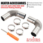 25mm Inner Diameter Parking heater Exhaust Pipe Muffler Adapter Fittings 12-24V 2-8KW Universal For Webasto Eberspacher