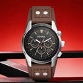 Fossil Coachman CH2891 Mens Watch Chronograph Black Dial Genuine Brown Leather Strap Sport Quartz Wristwatches Top Luxury