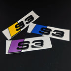 3D ABS Chrome Green Yellow Purple Blue Black Logo S3 Emblem Sticker Car Rear Trunk Badge For Audi S3 8V 8P 8L 8Y S 3 Accessories