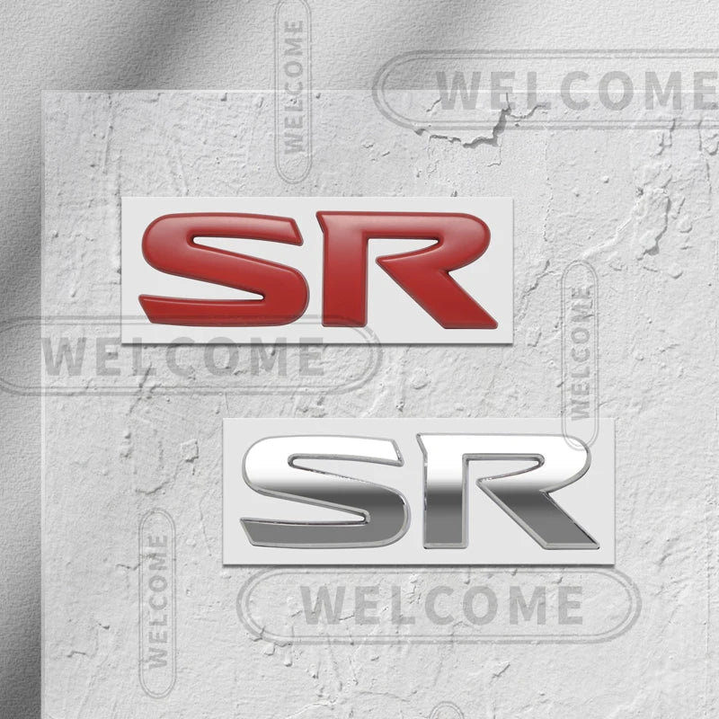 3D Metal SR Logo Car Letter Emblem Badge Sticker Trunk Decals For Nissan Altima Kicks Sentra Maxima X-Trail Styling Accessories