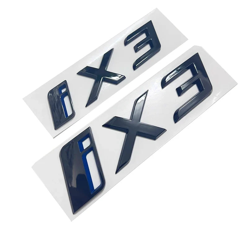 ABS Letters Numbers Glossy Black ix i3 i4 i7 iX ix3 iX4 ix7 Emblem for BMW X1 X3 X5 X6 GT Car Rear Logo Badge Sticker