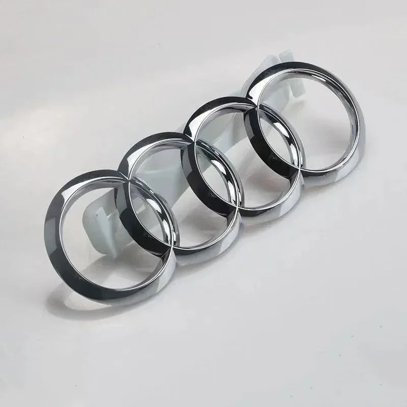Audi silver/black four ABS car front emblem badge and rear trunk emblem badge sticker suitable for Audi A6 A7 A8 A4 A3 A1 Q7