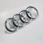 Audi silver/black four ABS car front emblem badge and rear trunk emblem badge sticker suitable for Audi A6 A7 A8 A4 A3 A1 Q7