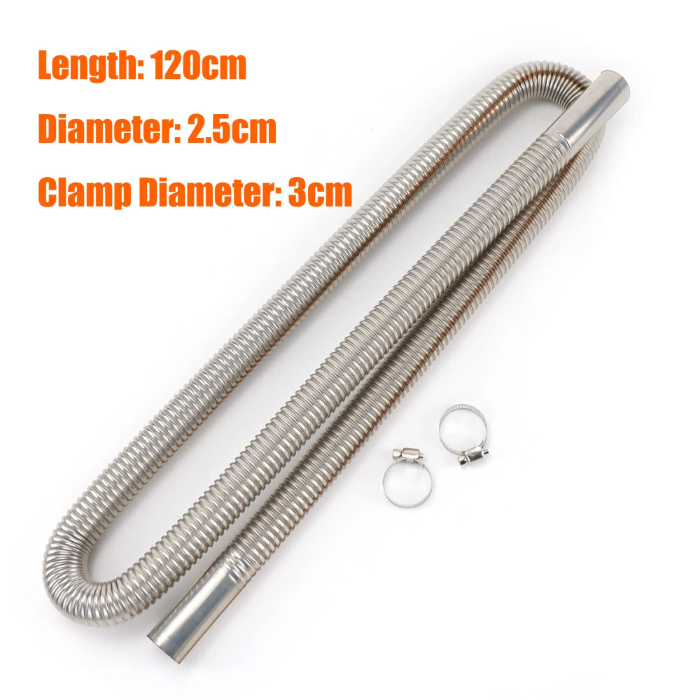 60cm 100cm 120cm 150cm 200cm 250cm 300cm Air Diesel Parking Heater Stainless Steel Exhaust Pipe Tube Gas Vent Hose Car Truck VAN