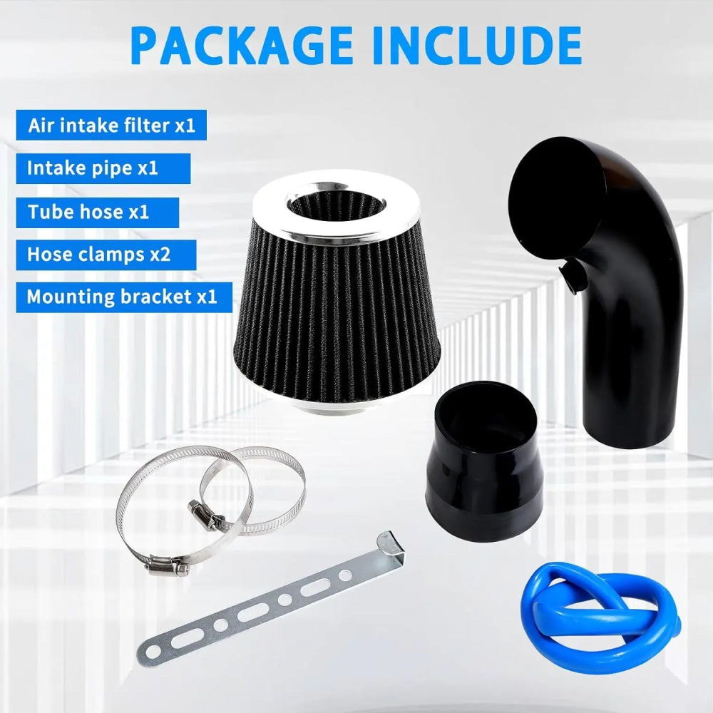 1Set 3" Cold Air Intake Filter Induction Kit Pipe Power Flow Hose System