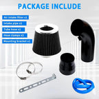 1Set 3" Cold Air Intake Filter Induction Kit Pipe Power Flow Hose System