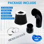 1Set 3" Cold Air Intake Filter Induction Kit Pipe Power Flow Hose System