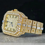 UNIGUET Fashion Diamond Watch for Men Luxury Waterproof Square Quartz Clocks Hip Hop Ice Out Jewelry Wristwatch Male Hot Sell