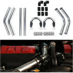 2 Inch Universal Turbo Intercooler Piping +Silicone Coupler + Clamp Kit Aluminum