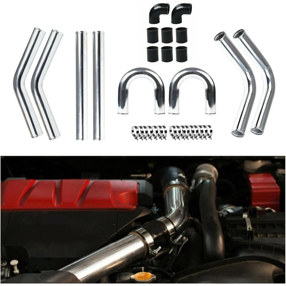 2 Inch Universal Turbo Intercooler Piping +Silicone Coupler + Clamp Kit Aluminum