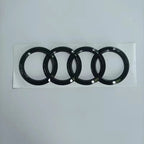AUDI A1 4 Ring logo ABS Black Car Hood Front Bonnet Grill Rear Trunk Emblem Badge Sticker A1 Mark 30TFSI Emblem For Audi A1