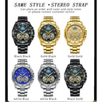 BINBOND Luxury Men Quartz Watches Fashion Concept Decorative Dial Casual Military Sports Wristwatch Waterproof Men's Clock