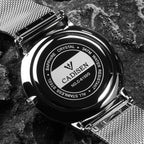 CADISEN Swiss Ronda 715 Quartz Watch Mans 7MM Ultra-thin Dial Sapphire Luminous Stainless Steel Milano Mesh Strap Watches Men