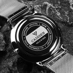 CADISEN Swiss Ronda 715 Quartz Watch Mans 7MM Ultra-thin Dial Sapphire Luminous Stainless Steel Milano Mesh Strap Watches Men