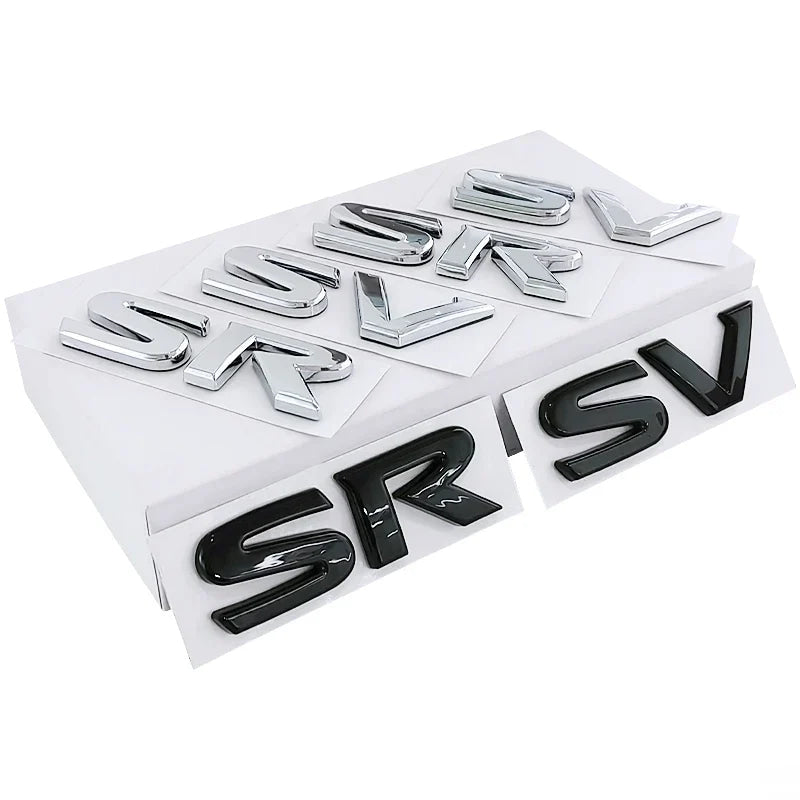 1pcs 3D SV SR ABS Car Rear Letter logo sticker Rear Bumper tail door trunk sticker car rear Emblem sticker styling Accessories