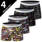 4/5 Uds. Pantalones cortos estampados de talla europea y americana a la moda para hombre, ropa interior cómoda de talla grande para hombre, bañador Sexy