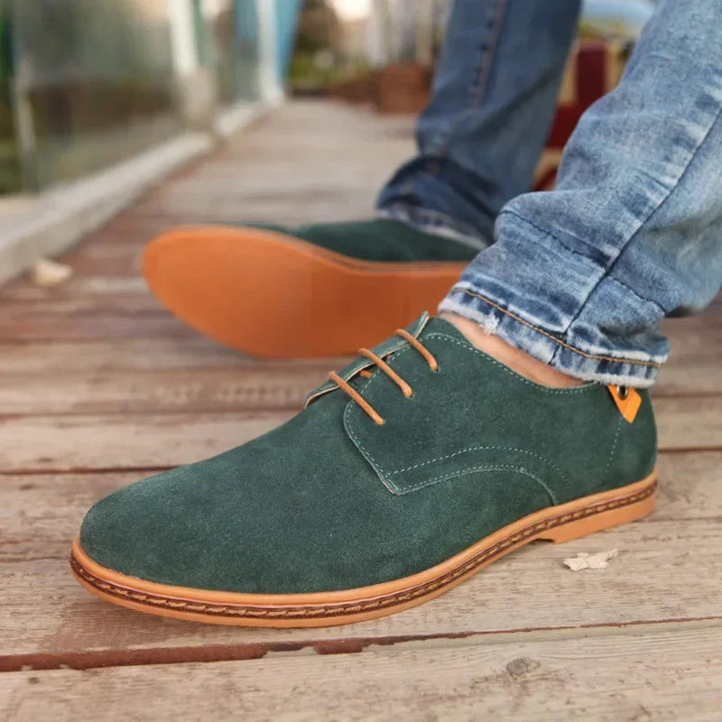 Zapatos de gamuza para hombre, zapatos de vestir de diseñador de lujo para hombre, zapatos clásicos cómodos para fiesta y boda, zapatos informales Oxford, zapatos planos de gran tamaño